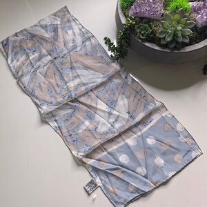 Vintage Adolfo silk neck scarf soft pastels brush stroke print